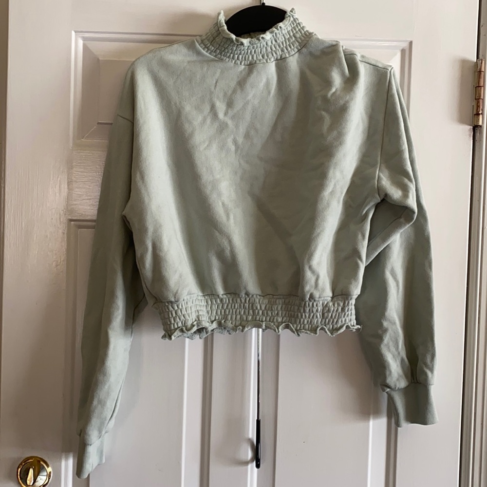 Forever 21 Ruffled Turtle Neck Crop Top
